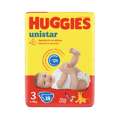 HUGGIES PANNOLINI UNISTAR TAGLIA 3 4-9KG 18PZ