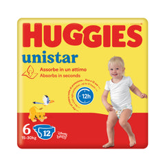 HUGGIES PANNOLINI UNISTAR TAGLIA 6 15-30KG X12PZ