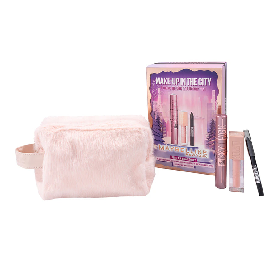 Maybelline New York Beauty Case Flauschig + Mascara + Lipgloss + Mini-Augenstift