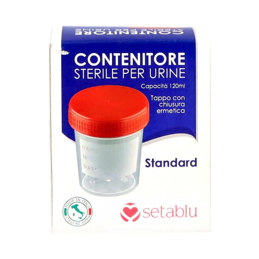 Steriler Urinbehälter aus blauer Seide
