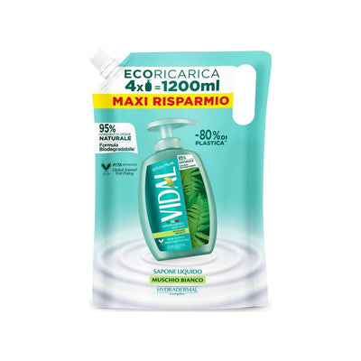 VIDAL ECORICARICA SAPONE LIQUIDO MUSCHIO BIANCO 1200ML