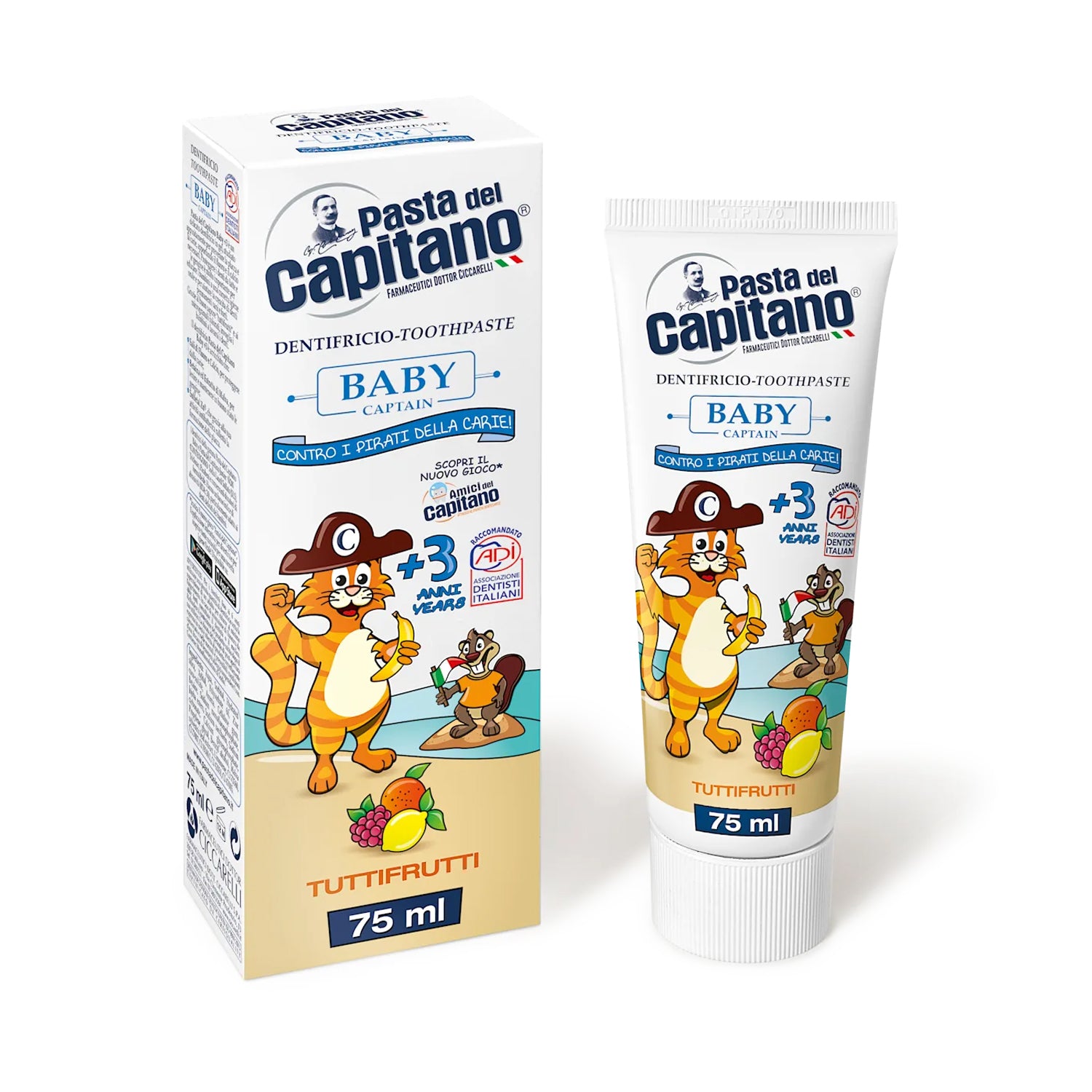 CAPTAIN ZAHNPASTA 75ML TUTTI FRUCHT +3