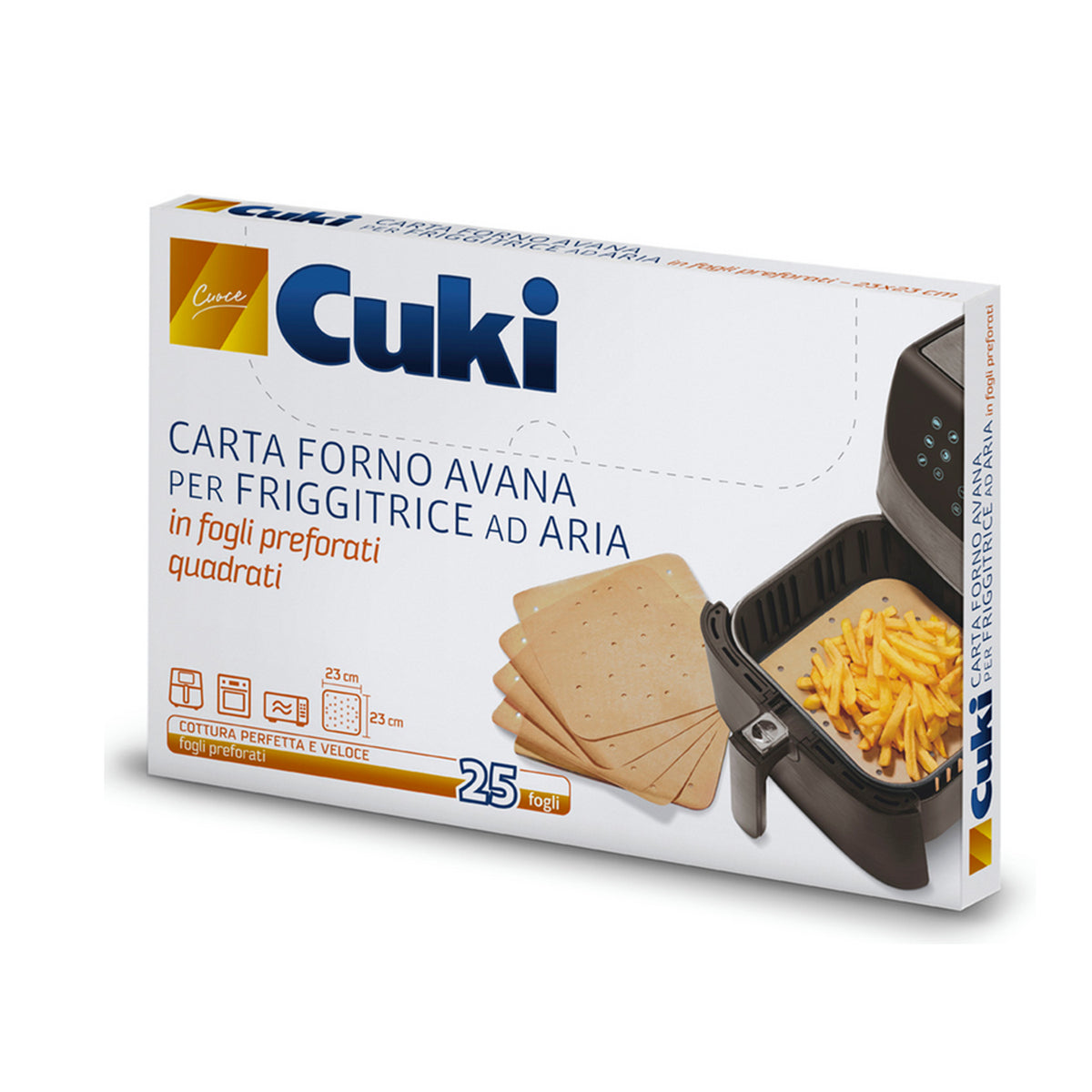 CUKI CARTA FORNO FRIGGITRICE ARIA 25 FOGLI