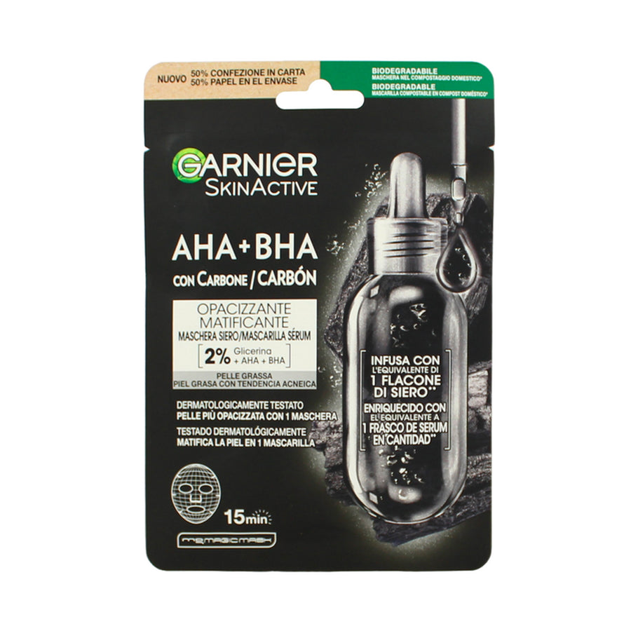 GARNIER SKINACTIVE AHA+BHA GESICHTSMASKE MIT AKTIVKOHLE 