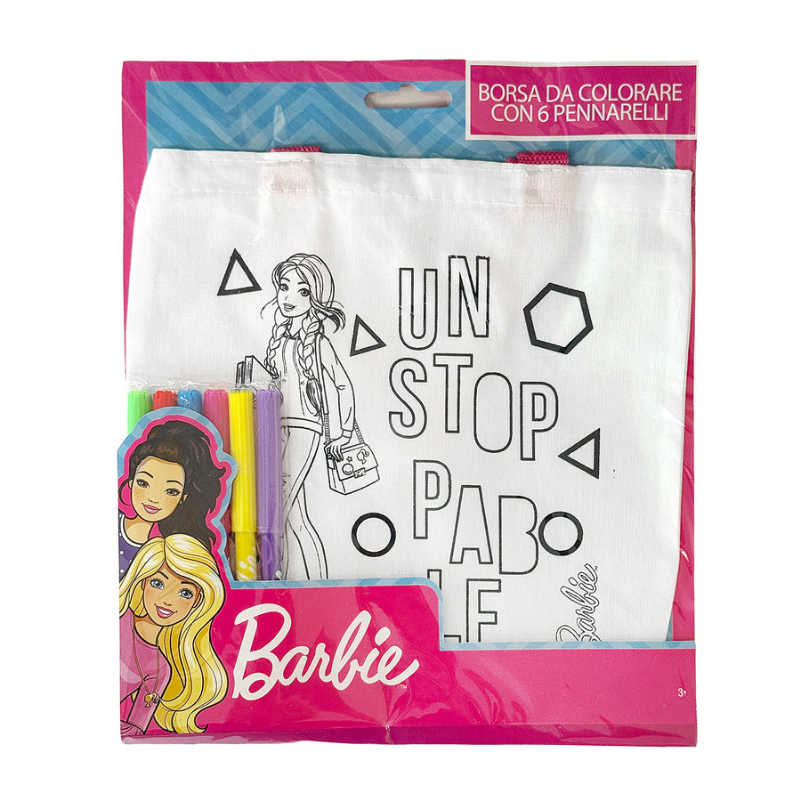 BORSETTA DA COLORARE CON 6 PENNARELLI BARBIE
