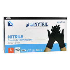ITALNYTRIL GUANTI BLACK X100PZ L