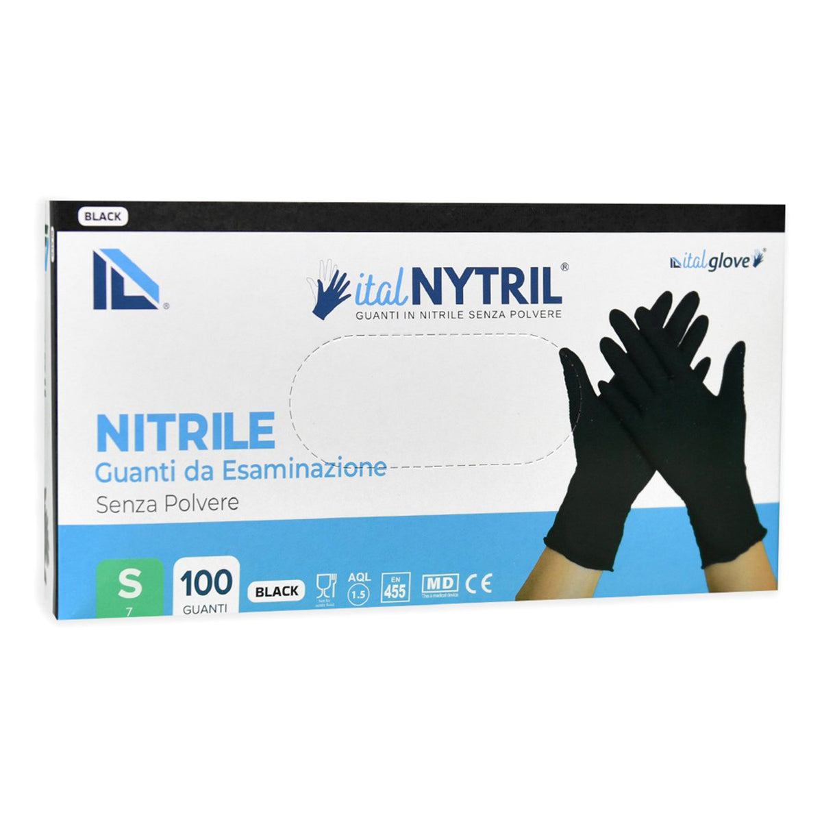 ITALNYTRIL HANDSCHUHE SCHWARZ X100PZ S