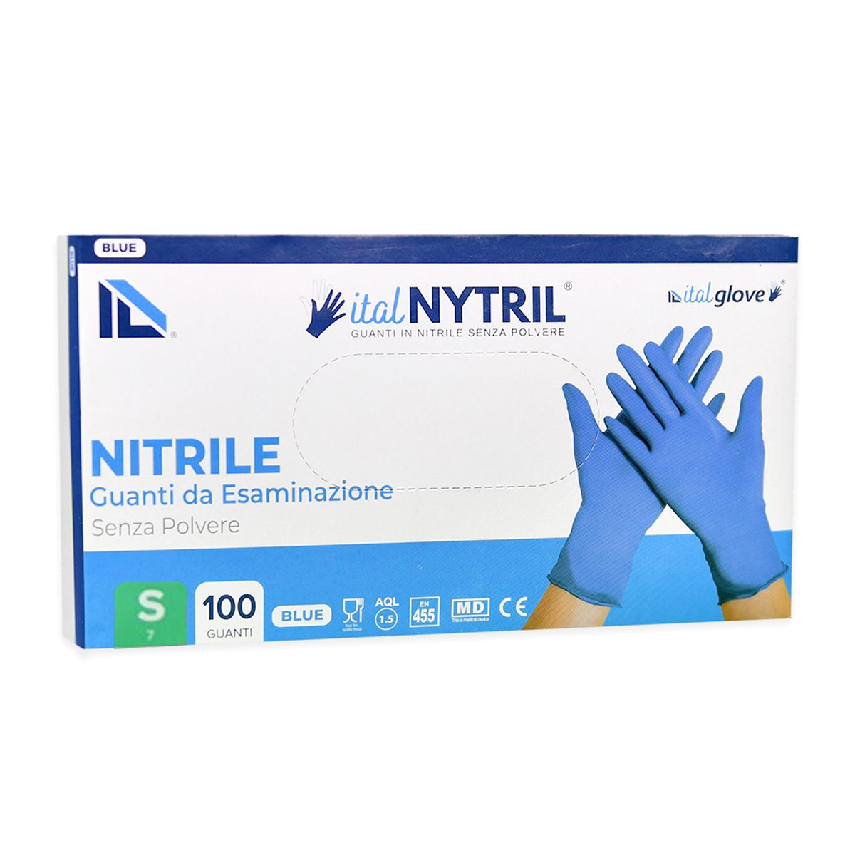 ITALNYTRIL BLAUE HANDSCHUHE X100PZ S