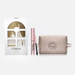 L'OREAL PARIS MAXI POCCHETTE BEIGE + MINI BLACK PENCIL + PARADISE BIG DEAL BLACK MASCARA