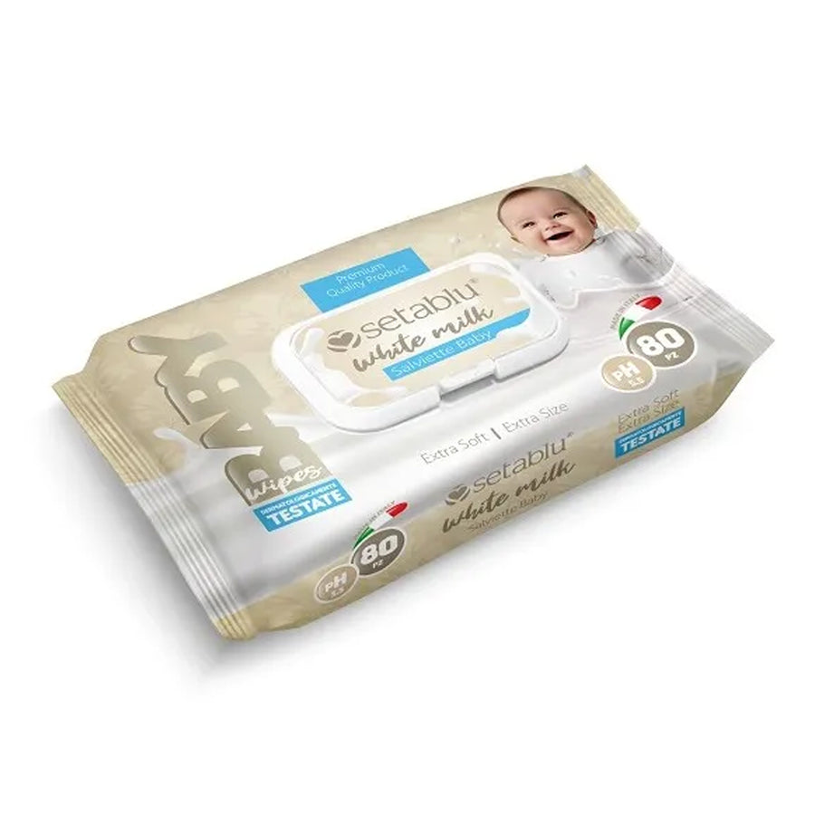 SETABLU BABY WIPES POP UP X80 WHITE MILK
