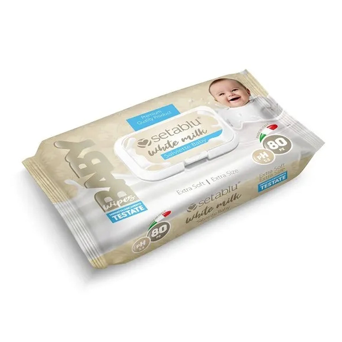 SETABLU SALVIETTE BABY POP UP X80 WHITE MILK