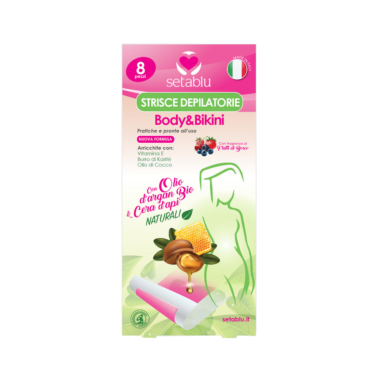 SETABLU BODY DEPILATORY STRIPS X8 ARGAN