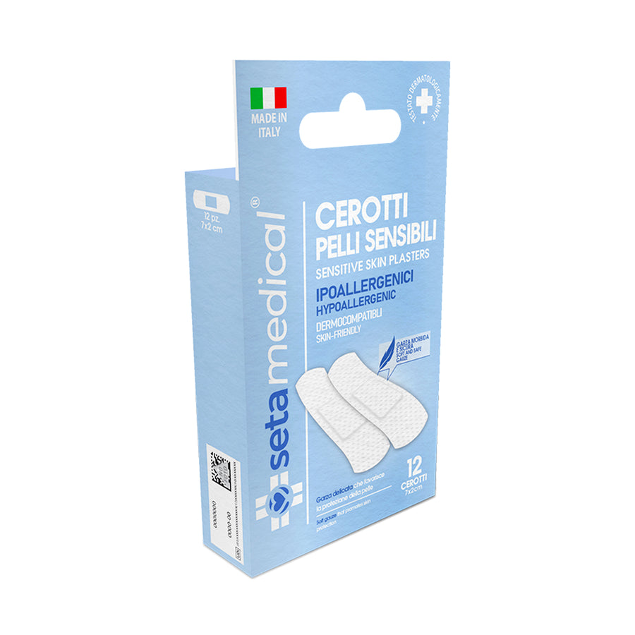SETAMEDICAL SENSITIVE SKIN PATCHES 7X2CM X12