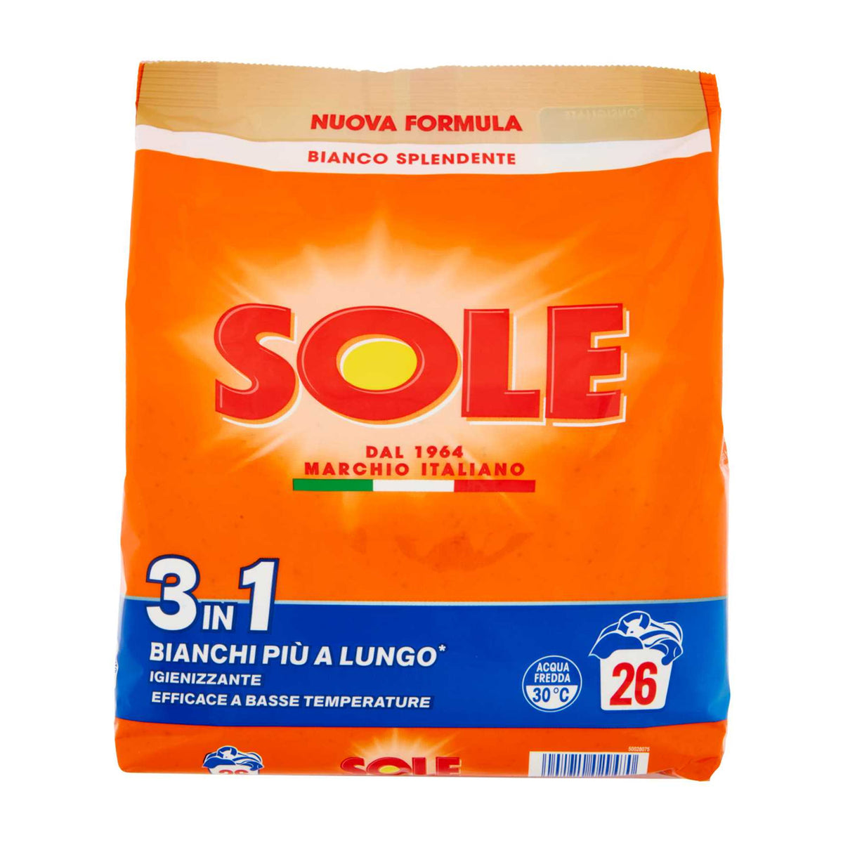 SOLE 26 WASHES BRIGHT WHITE