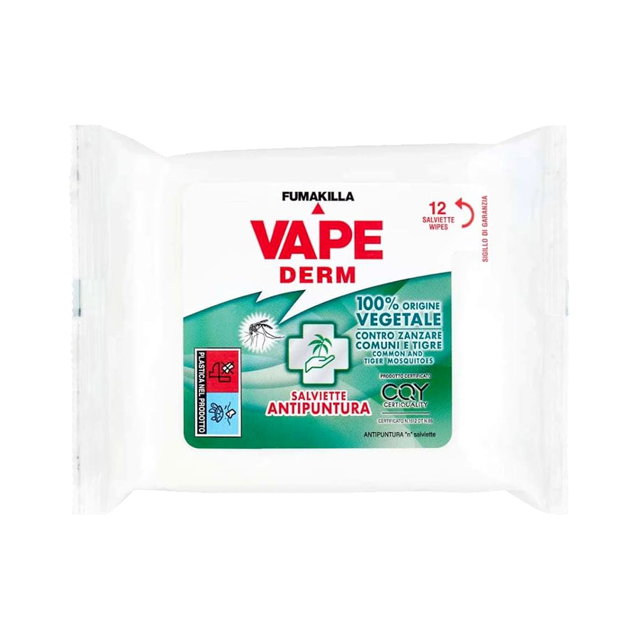 VAPE DERM REPELLIERENDE PFLANZLICHE TÜCHER 12 STÜCK